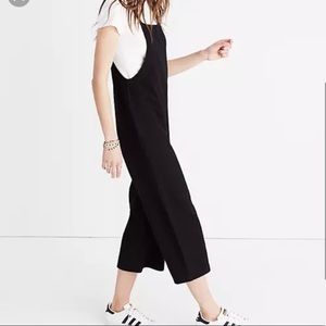 Madewell Knit Wide Leg Overalls Small Crop Texture